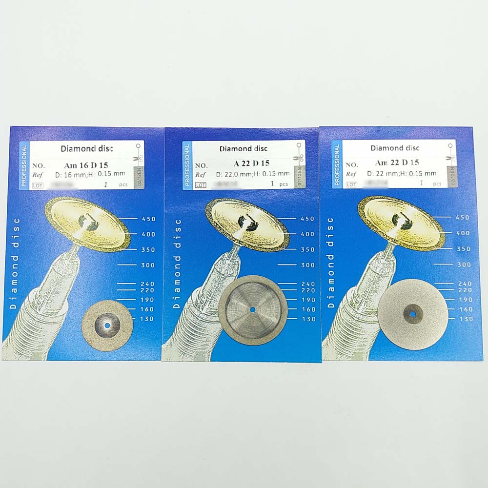 Dental 0.15mm Double Sided Diamond Cutting Disc for separating polishing ceramic crown plaster or jade with mandrels