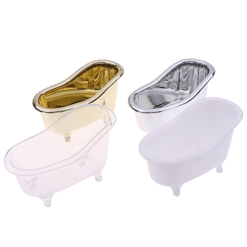 Makeup Organizer Container Mini Bathtub Soap Jewelry Storage Box Desktop Sundry Storage Case Gold Silver Sundries Storage Box