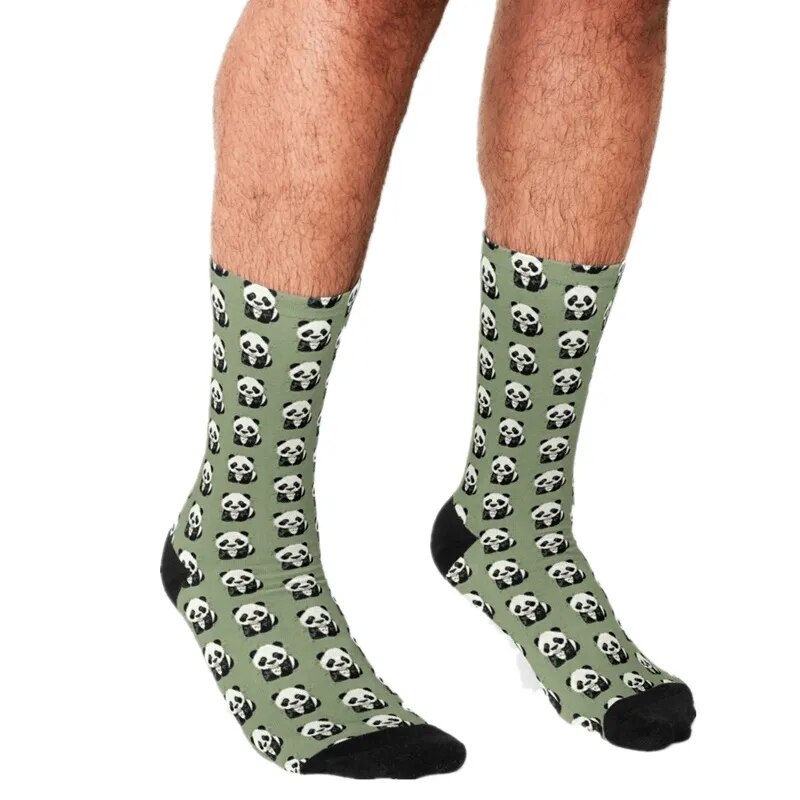 Funny Socks Men harajuku cute Panda Cartoon Printed Happy hip hop Men Socks Novelty Skateboard Crew Casual Crazy Socks