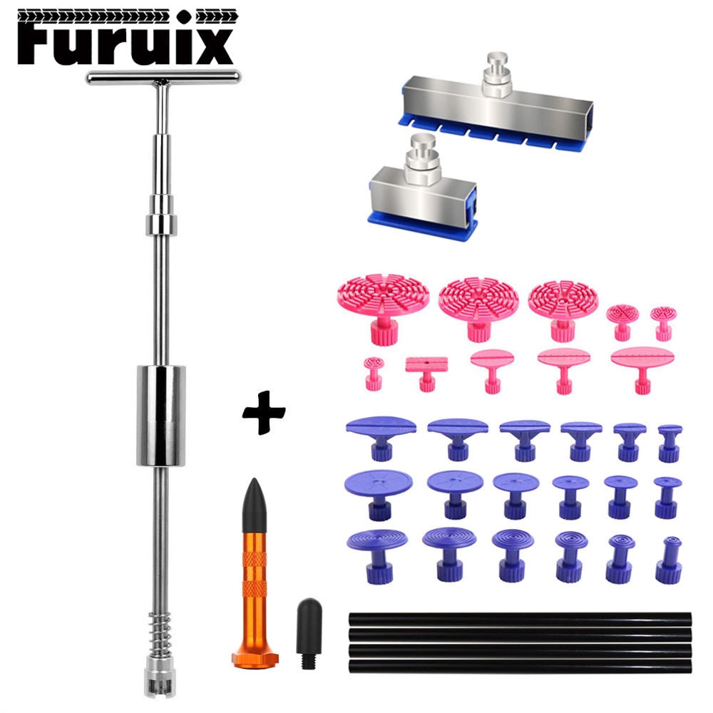 Dent Puller Slide Hammer T-Bar Tool Dent Removal Pulling Tabs for Car Auto Body Hail Damage Remover