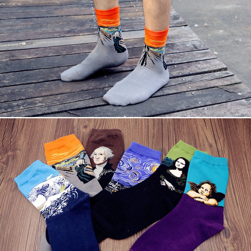 New Unisex Starry Socks Night Art Painting Socks Van Gogh Modern Renaissance Special Design Summer Autumn Cotton Socks