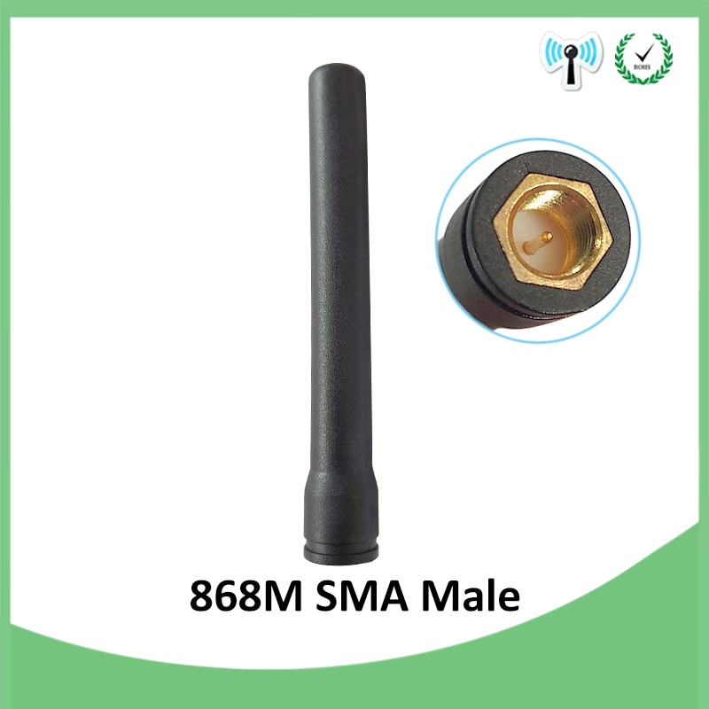 GRANDWISDOM 1-2pcs 868mhz antenna 3dbi sma male 915mhz lora antene pbx iot module lorawan signal receiver antena