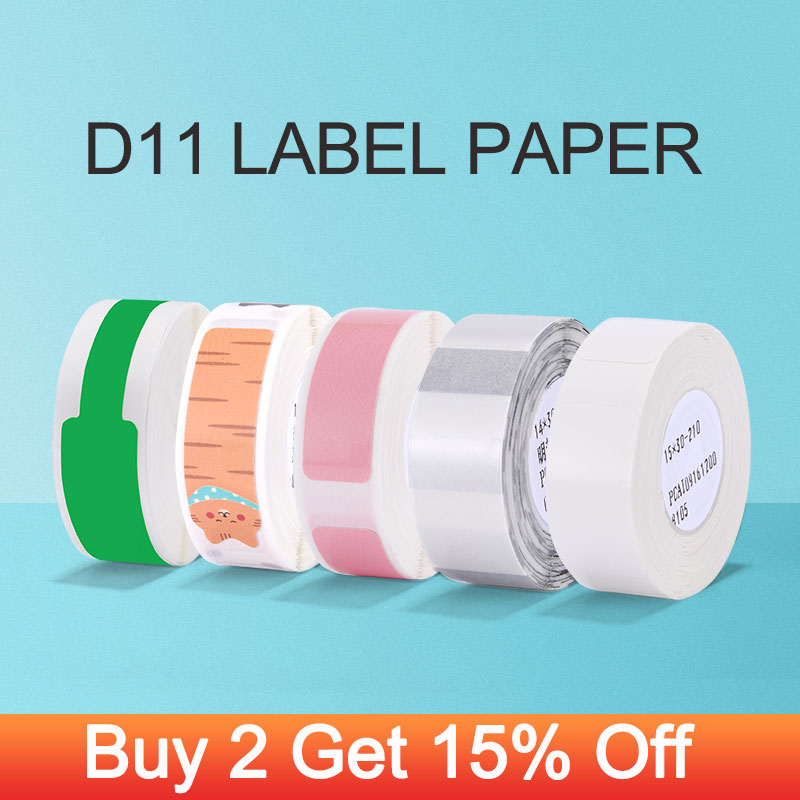 Niimbot D11 Printing Label Supermarket Waterproof Anti-Oil Tear-Resistant Price Label Pure Color Scratch-Resistant Label Paper