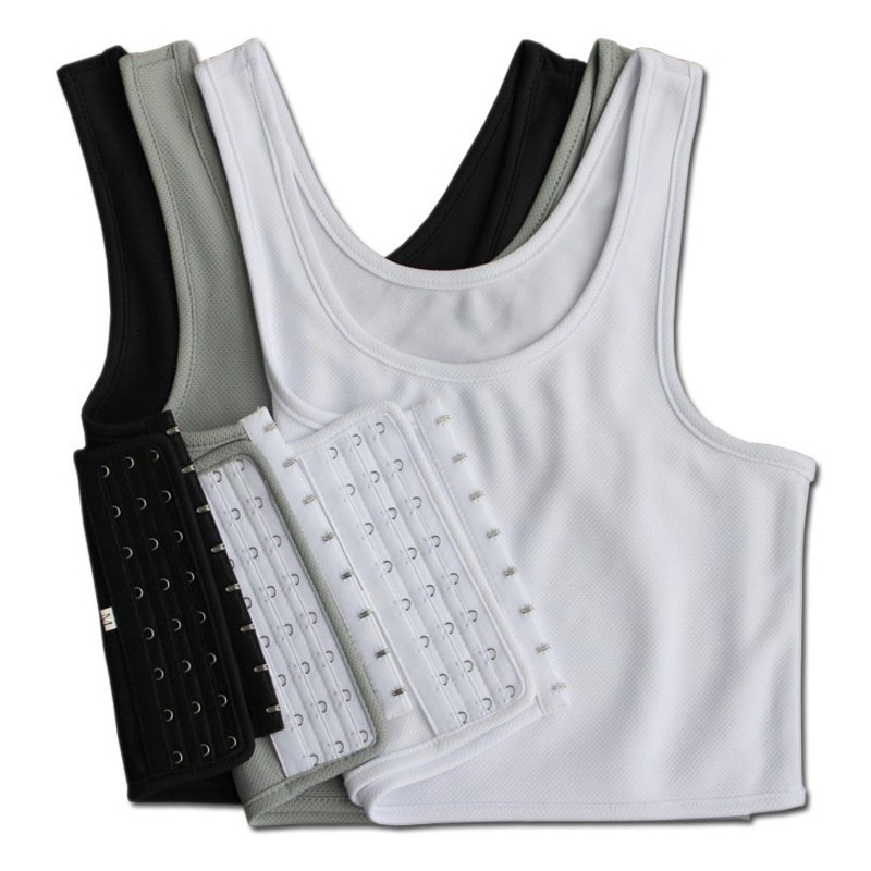 Les Lesbian Casual Breathable Buckle Short Chest Breast Binder Trans Vest Tops Plus Size S-4XL 5XL Breast Tomboy Bra Intimates