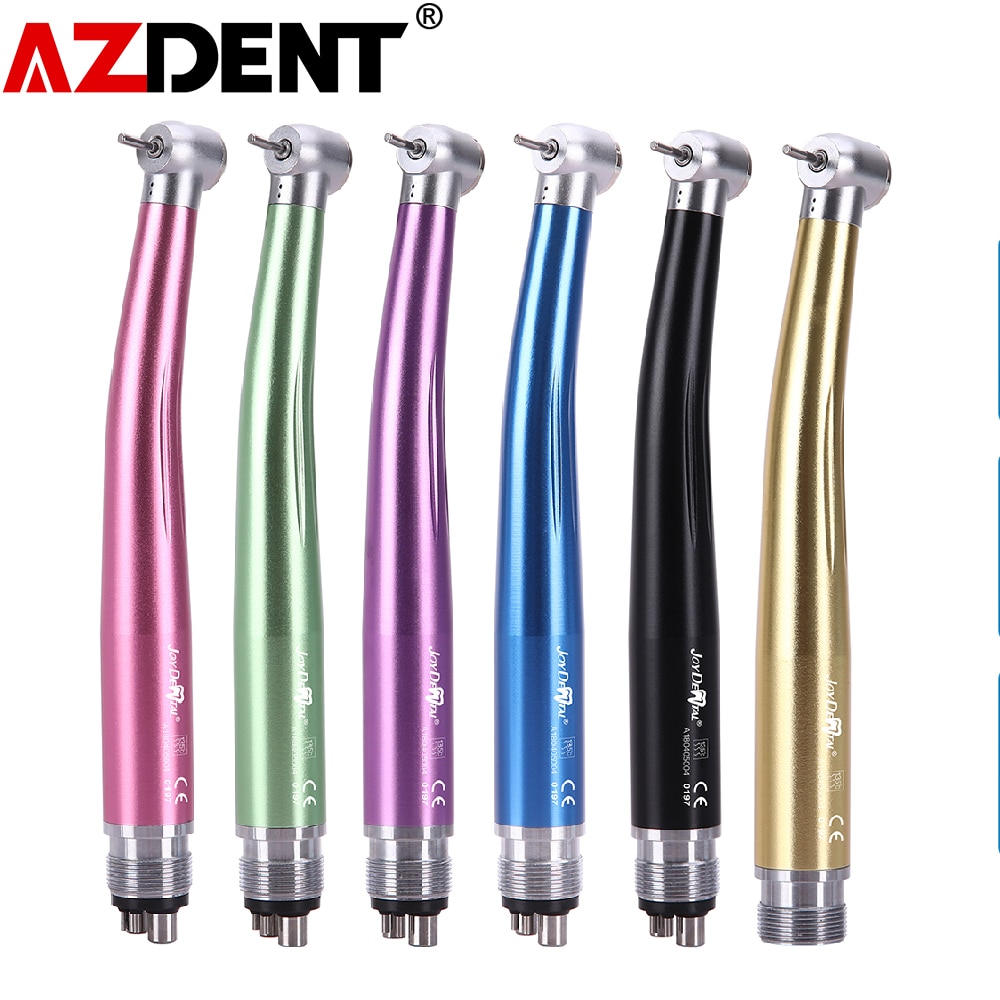 Dental High Speed Air Turbine Standard Head Push Button Single Water Spray 2/4 Hole Color Handpiece Autoclavable
