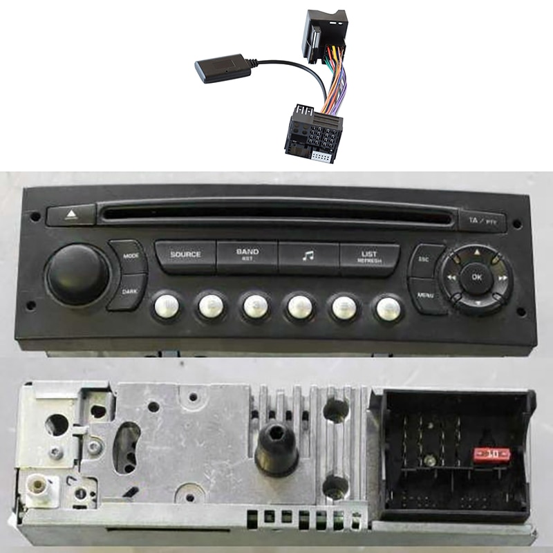 NEW-Car Audio Bluetooth 5.0 Receiver Aux Adapter for Peugeot Citroen C2 C5 RD45 RD4 Radio Module Bluetooth Aux Cable