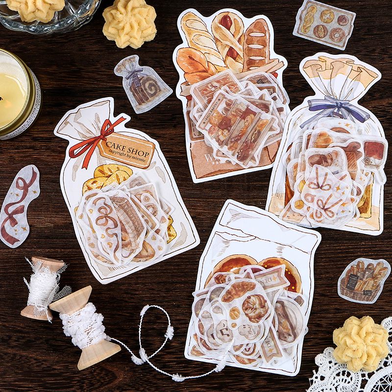 40 pcs Happy Bakery Series Journal Decorative food bread Stickers Scrapbooking diy Stick Label Diary Stationery Album Stickers