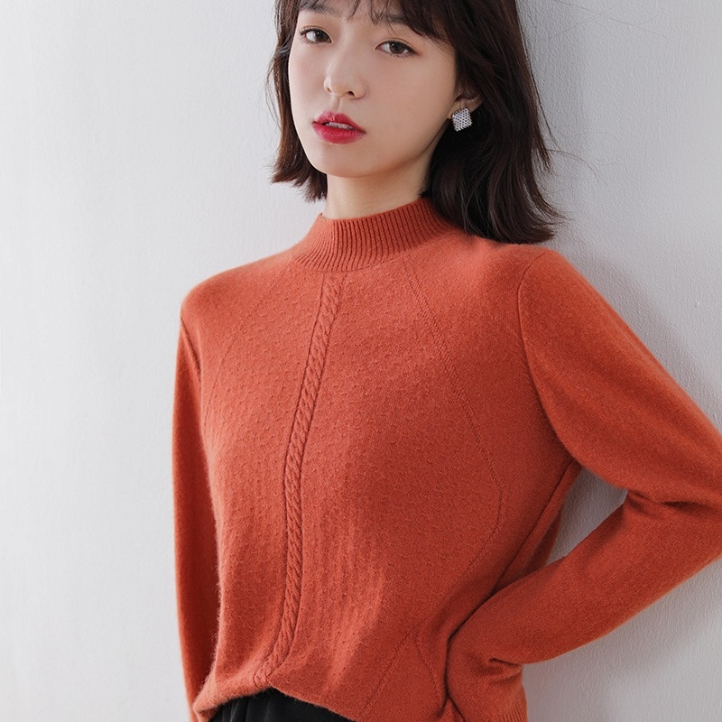Soft&Warm Women Sweaters 100% Goat Cashmere Knitted Pullovers Hot Sale Oneck Long Sleeve Jumpers Female Knitwears