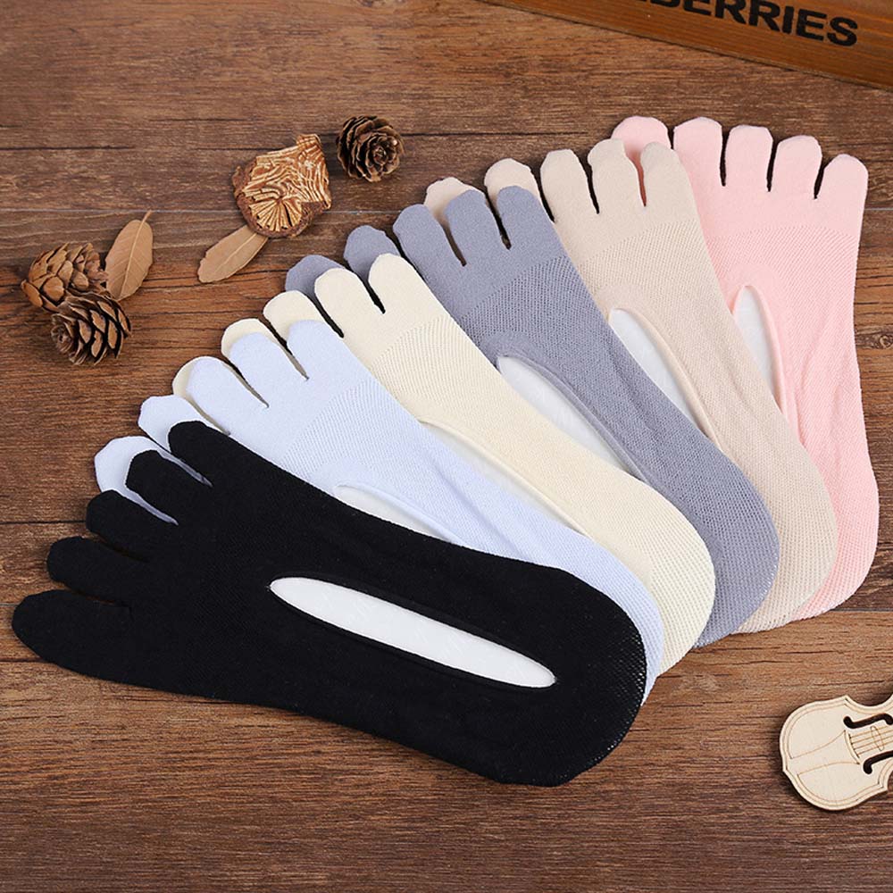 Antiskid Invisible Five Toe Ankle Sock Fashion Women Cotton Blend Lace Low Cut Socks Summer Thin Invisibility Non Slip Sock
