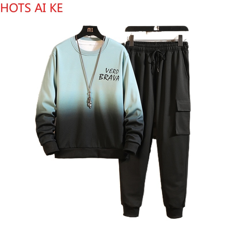 2021 Spring Autumn Tracksuits Men'S Set Hoodies + PantsSet Casual Men's Jogging