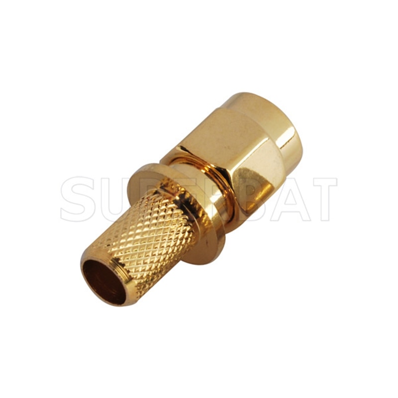 Superbat 50 Ohm Reverse SMA Male Straight Crimp Attachment RF Coaxial Connector for LMR240