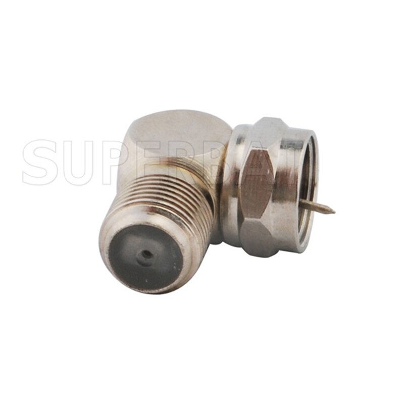 Superbat F Adapter F Male to Female Right Angle RF Coaxial Connector