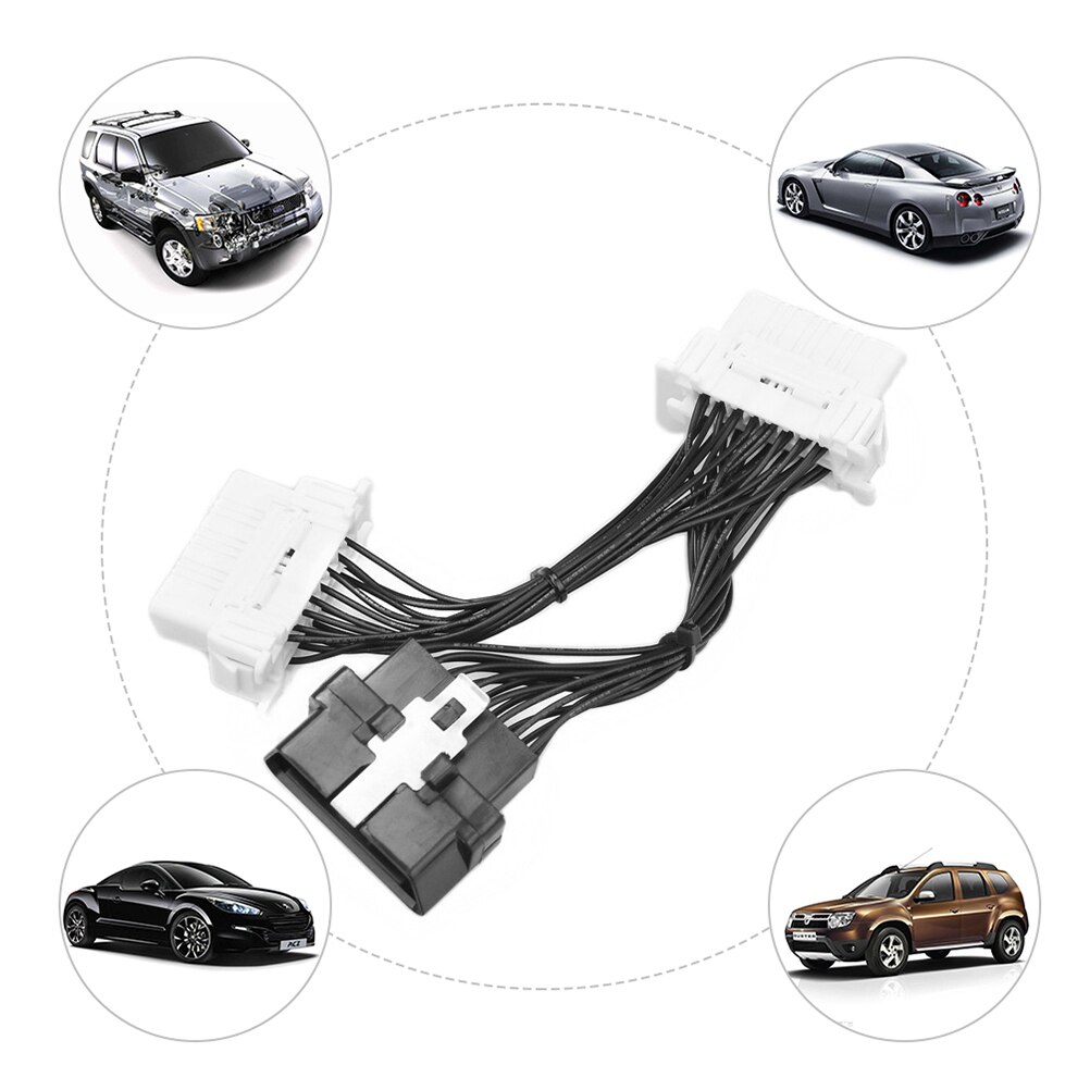 OBD2 Splitter Extension Cable 16 Pin Car Extension Cable Adapter Perfect Compatibility Without Conflict