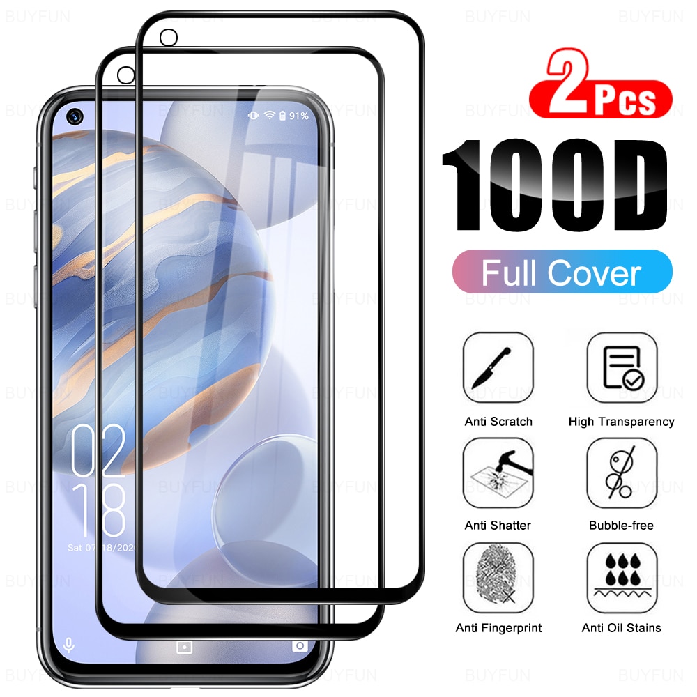 2Pcs Protective Tempered Glass Cover For Oukitel C21 Glas Full Cover Screen Protector For Oukitel C21 6.4 Inches Protection Film