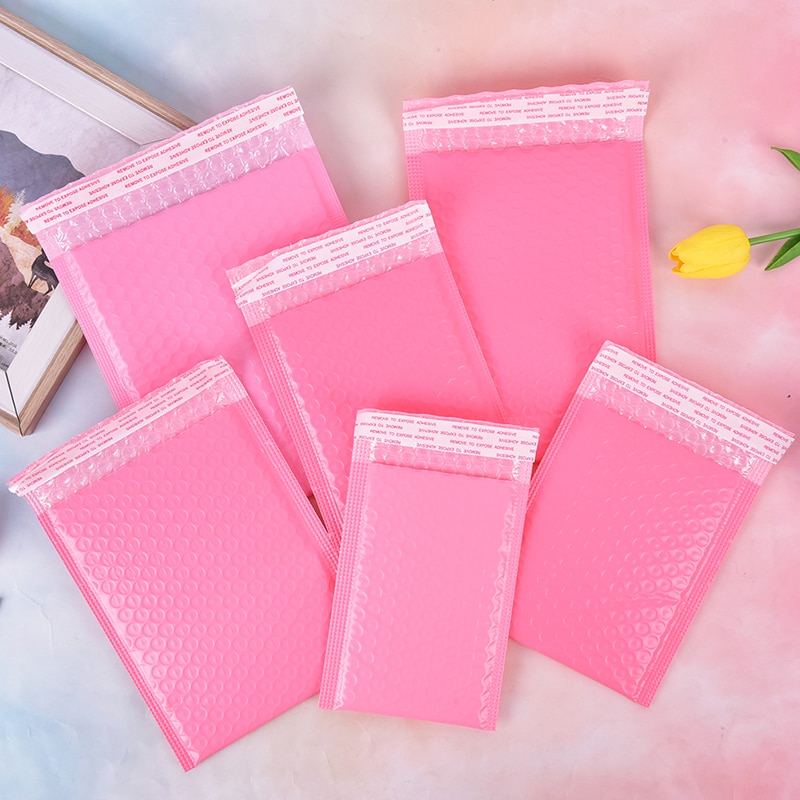 10pcs Pink Paper Mailer Bags Mailing Bag Packaging Padded Mailers Envelope Bags Gift Bag Shipping Bag