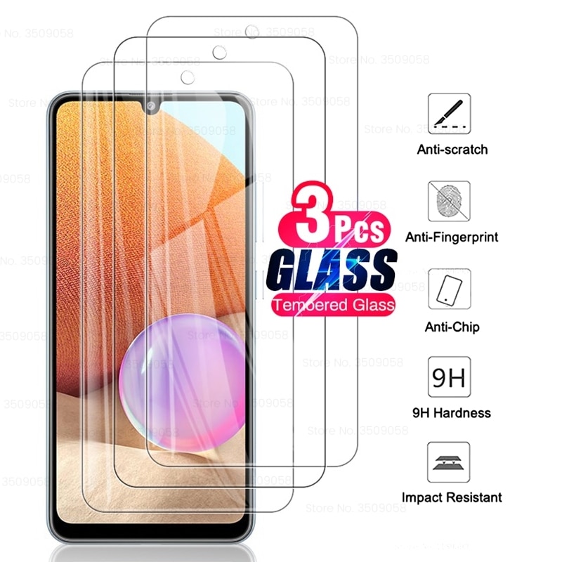 3PCS full cover protective glass for sansung a 32 glass screen protectors for samsung galaxy a32 4g sm-a325f/ds 6.4'' 