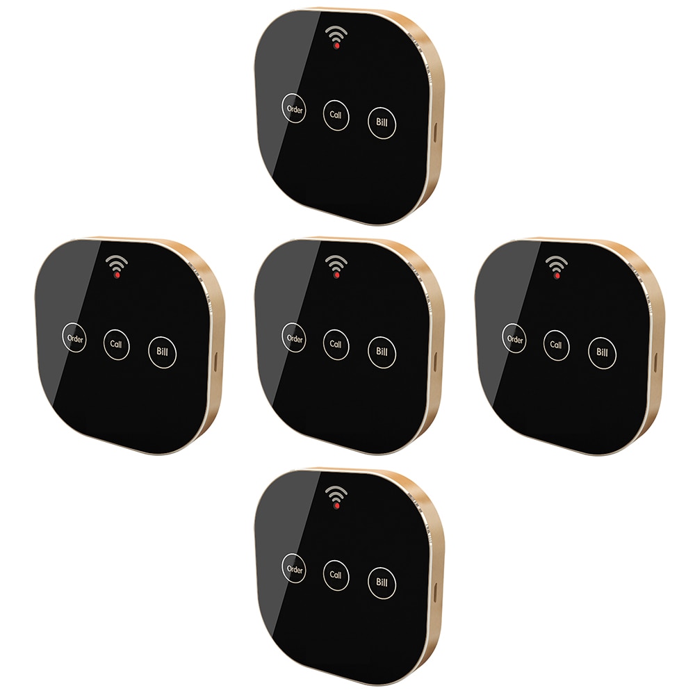 JINGLE BELLS Rechargeable Wireless Calling System Touch Sensitive Call Button Bell for Restaurant, bar, cafe, hospital, clinic