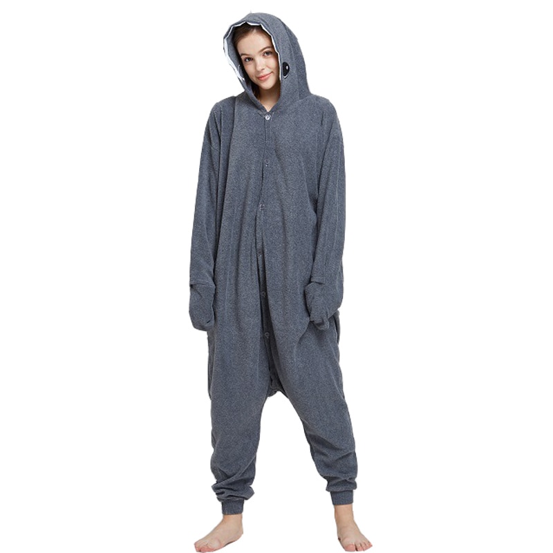 Zipper Men Blue Shark Cosplay Onesie Woman Sleepwear Halloween Kigurumi Party Costume Christmas Holiday Pajama Birthday Gift