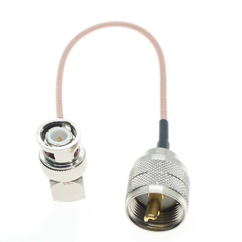 BNC Male Connector Right Angle To UHF PL259 Male Connector Connector Bulkhead Pigtail Jumper RF RG316 Cable S