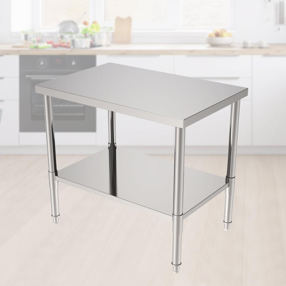 Stainless Steel Galvanized Work Table High Quality Durable Material 60x90x80CM Without Back Board[US-Stock]