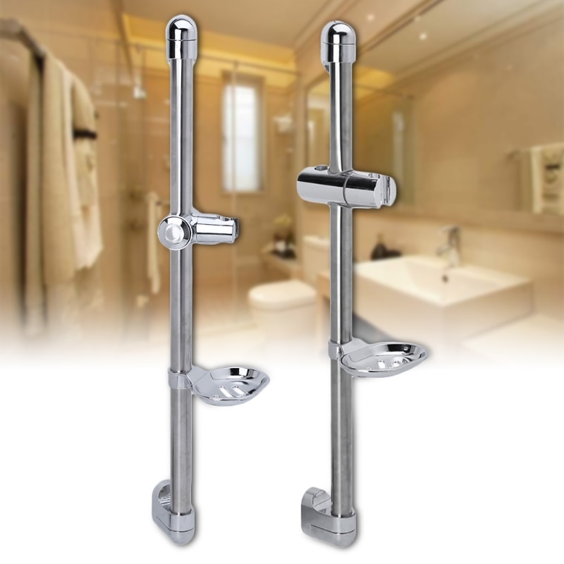 2021 New A Set Shower Rod Soap Dish Lifter Pipe ABS Lifting Frame Adjustable Head Holder