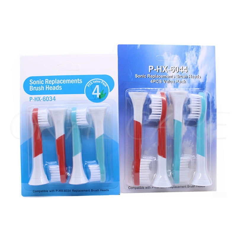 4Pcs Kids Replacement Brush Heads With Philips HX6034 HX6044 HX6024 Fits For HX6431 HX6511 HX6530 HX6711 HX6730 HX6411 HX6781