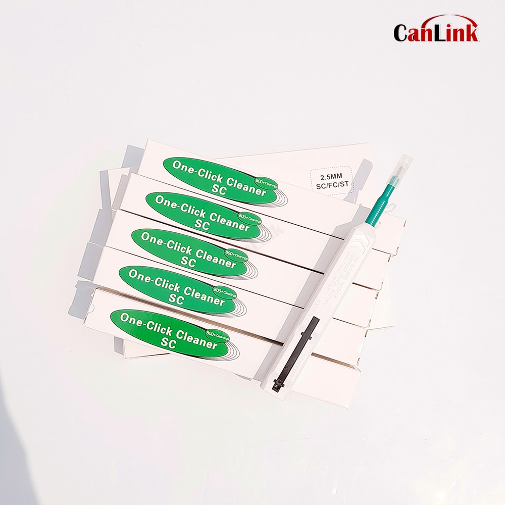 1/10pcs 1.25mm 2.5mm LC SC FC ST One Click Optic Fiber Cleaner Pen Connectors Adapters and Ferrules 800 times Cleaning