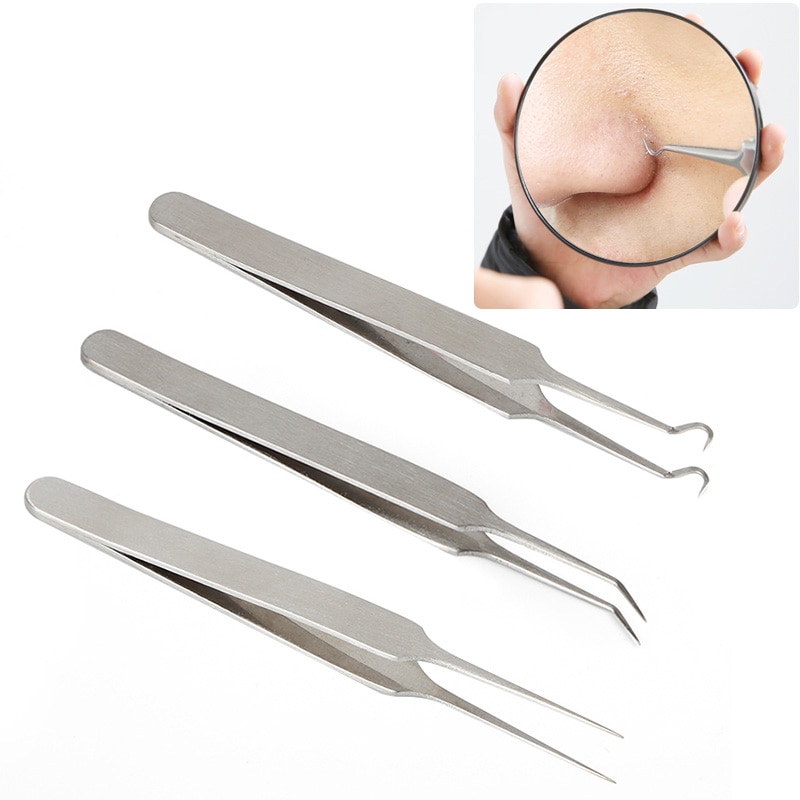 1 PC Stainless Steel Blackhead Acne Comedone Blemish Extractor Needle Tweezer Pimple Remover Tool 3 Designs Face Care TSLM1