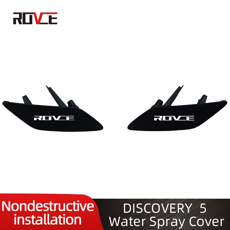 ROVCE Car Front Bumper Headlight Water Spray Cover For Land Rover Discovery 5 L462 Headlight Head Lamp Washer Nozzle Cover Cap