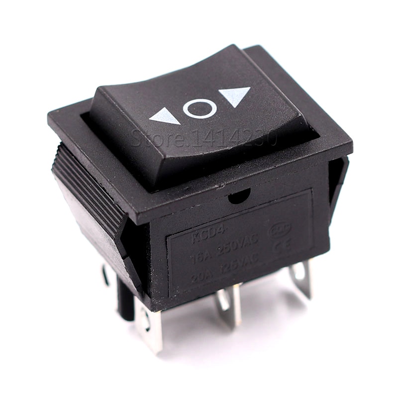 1PCS KCD4 25X31mm Black Rocker Switch 6 Pin Double Reset Switch 16A 250V 20A 125VAC Automatic Reset