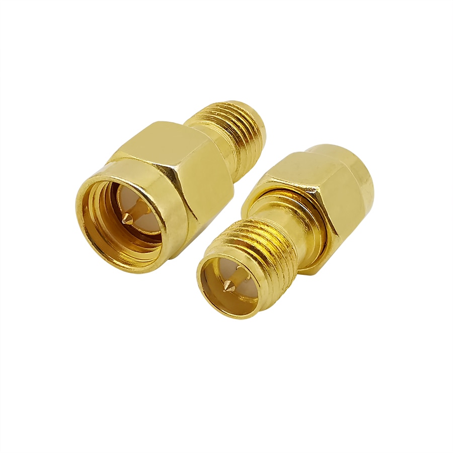 2Pcs SMA Male to RP SMA Female Straight RF Coaxial Connector RP SMA to SMA Wi-Fi Antenna Adapter for GPS FPV Drone