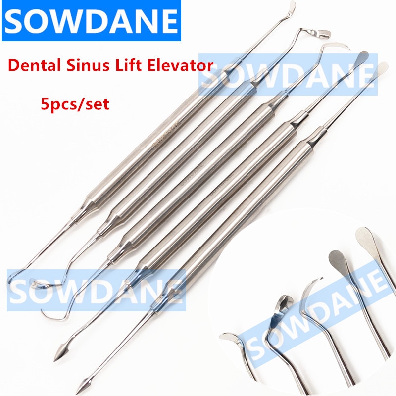 5pcs/set Double Ends Dental Sinus Lift Elevator Lifting Tool Dental Lift Elevator Instrument Stainless Steel