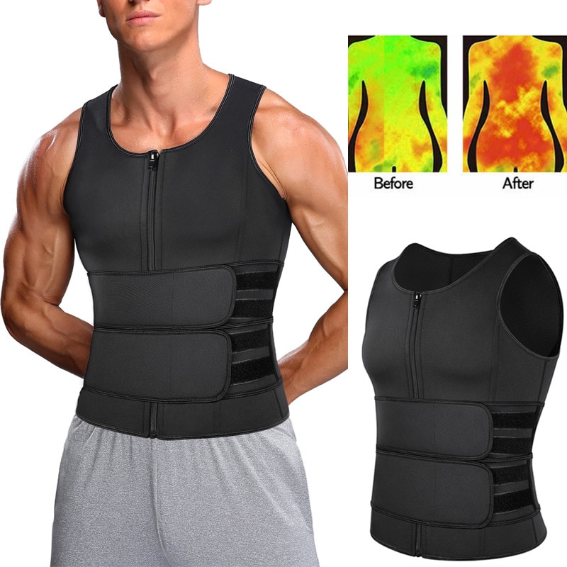 Men 's Sports Body Corset Neoprene Girdle Belly Contracting Vest Burst into Sweat Fitness Corset Fat Burning Shaperwear Wai