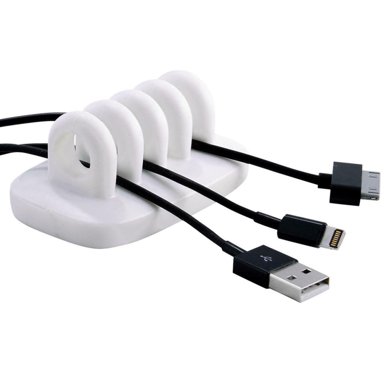 10pcs Cable Clip Holder Weighted Desktop Cord Management Fixture (white)