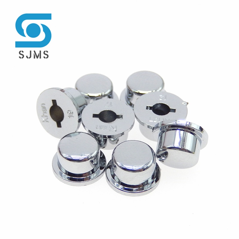 20Pcs Silver plating Tactile Push Button Cap GJW109 Switch Button Hat 9.7*5.6mm Inner Hole 3.4mm For 6 * 6 mm Tact Micro Switch