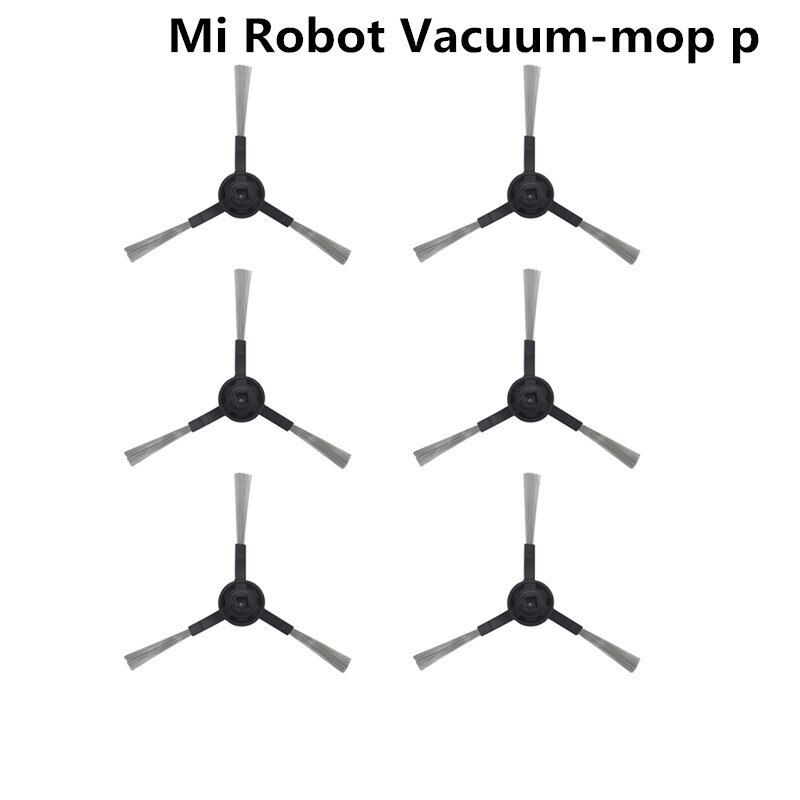 6pcs Washable Accessories Side bursh black For Mi Robot Vacuum-mop pro STYTJ02YM Robot Vacuum Cleaner Parts Kits