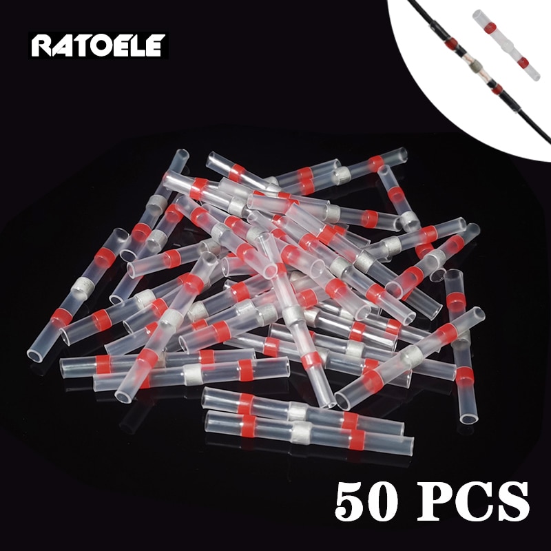 10 50 PCS Solder Seal Wire Connectors Heat Shrink Tube Soldering Connector Kit Automotive Marine Insulated