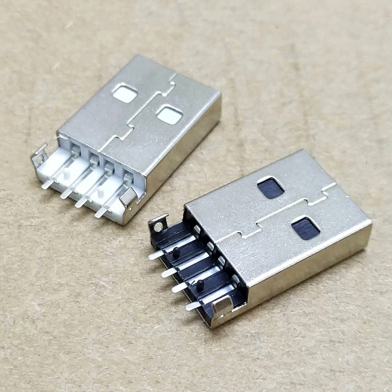 10Pcs/lot USB 2.0 Male A Type USB PCB Connector Plug 180 degree SMT AM 4pin Male USB Connector