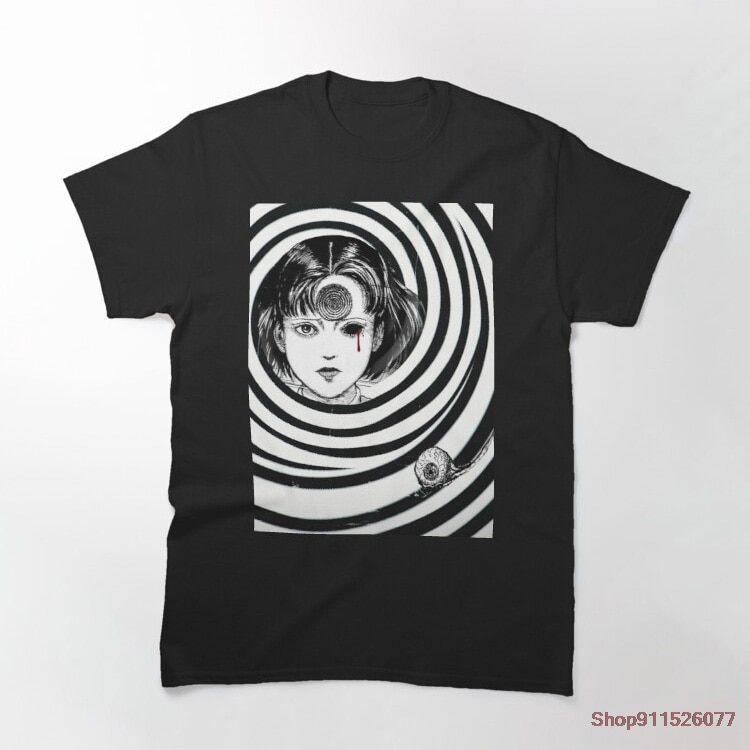 junji ito Uzumaki Spiral T-shirt Punk Rock CBs Underground Tee Adult Mens Summer Style Cotton T Shirt S-XXL Black New