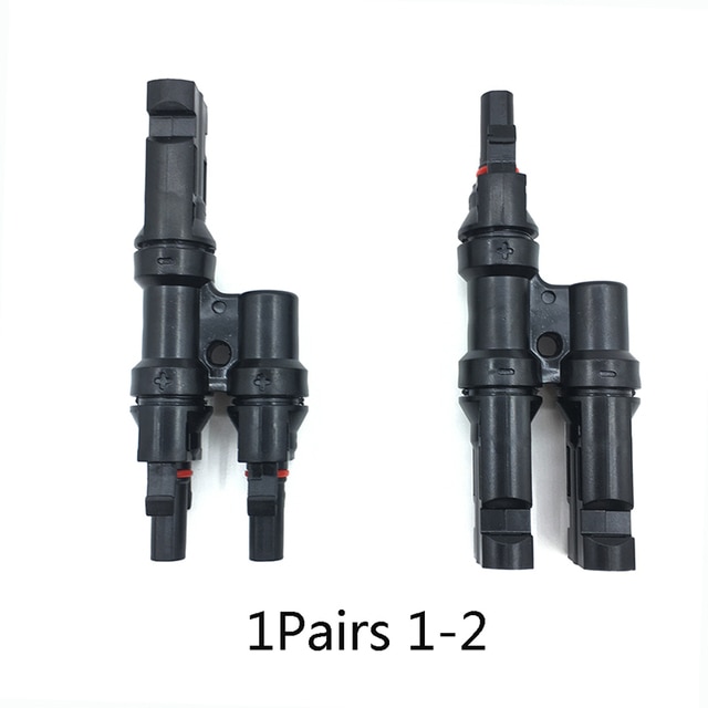 1pair x PV T Branch Parallel Connectio Solar Adapter Male and Female Connector for Solar Panel Wire Cable Splitter parallel Plug