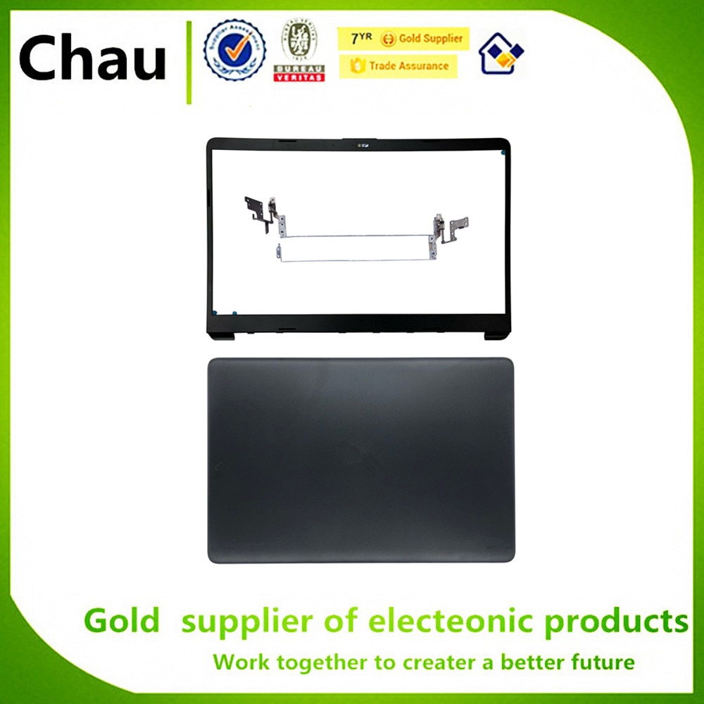 Chau New For HP 15-DW 15s-DY 15s-DU TPN-C139 LCD Back Cover L94456-001/ LCD Front Bezel AP2H8000200 / Hinges L52009-001