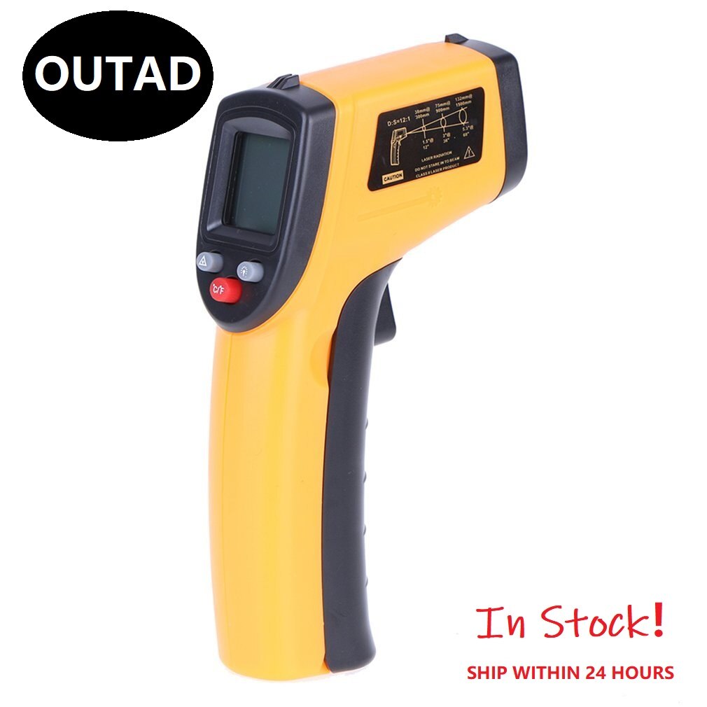 Digital Infrared Thermometer Laser Temperature Meter Non-contact Pyrometer Imager Hygrometer IR termometro Color LCD Light Alarm