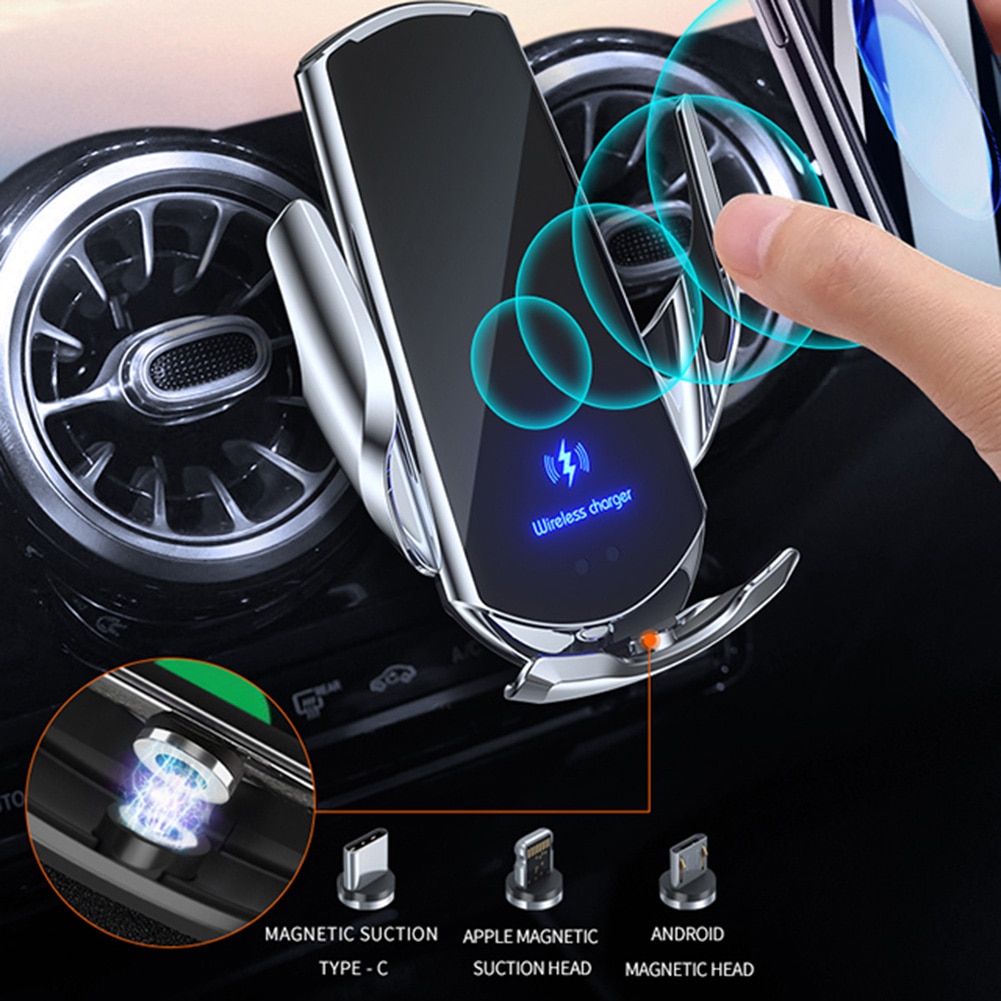 Dropshipping Wireless Car Charger Mount Fast Charging Infrared Induction Car Charger Holder Compatible with Most Smart Phones