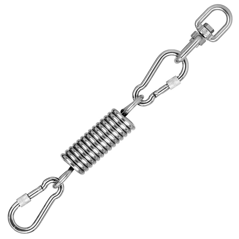 Upgraded Hammock Chair Spring with 2 Carabiner and Rotating Hook, Premium Hammock Chair Hanging Kit with 600 LB Capacity