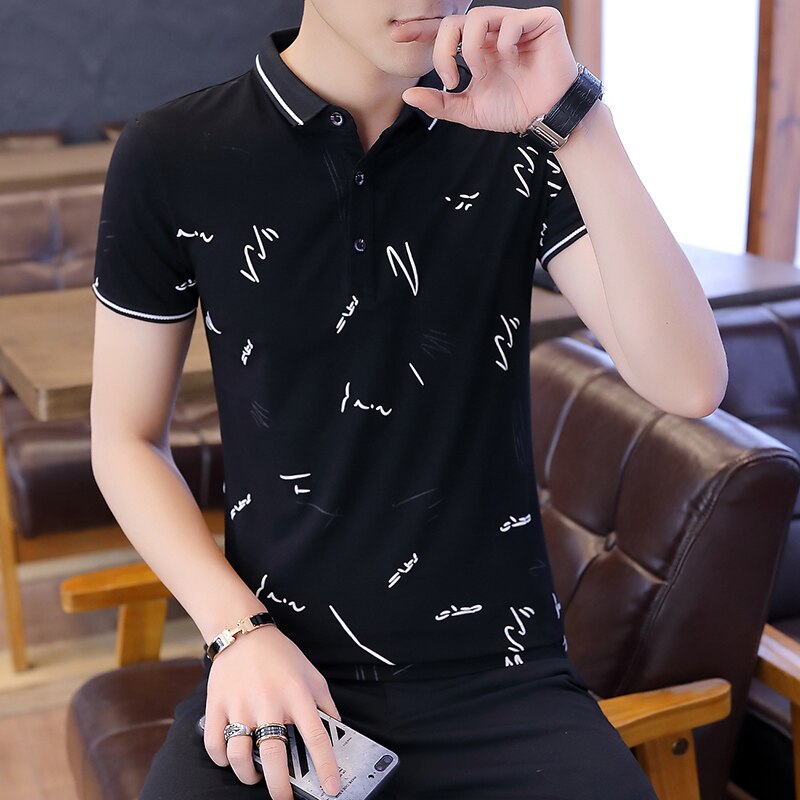 Men's Polo shirt Short Shirts Shirts Summer 4XL Plus Size Business Men Tops Tees Breathable 95%Cotton Short Sleeve Polos Sh