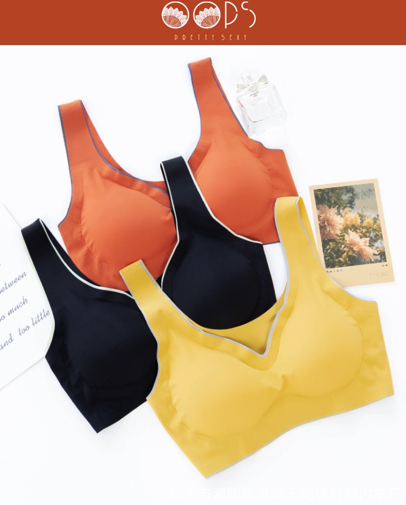 3Pcs Women Bra Underwear Latex Seamless Bralette With Pad Bras Gathers Shock-proof Female Intimate Bra