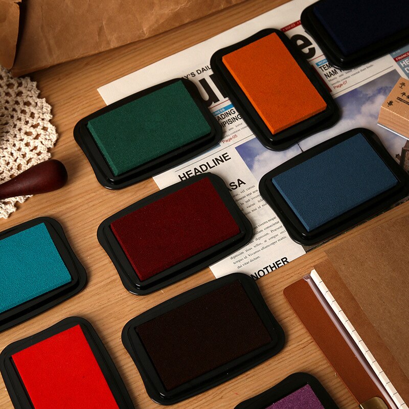 Retro Color Stamp Pads Washable Ink Pads For Kids Craft Ink Stamp Pads For Rubber Stamps Paper Scrapbooking Wood Fabric New 2021