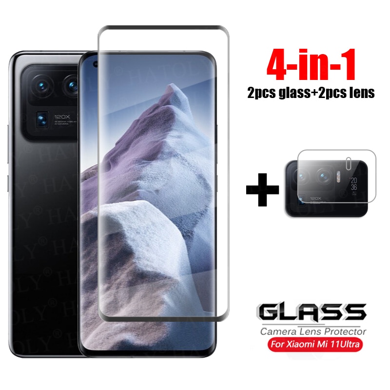 For Glass Xiaomi Mi 11 Ultra 3D Full Curved Cover Tempered Glass Mi 11 Ultra Camera Lens Film Screen Protector Xiaomi 11 Ultra