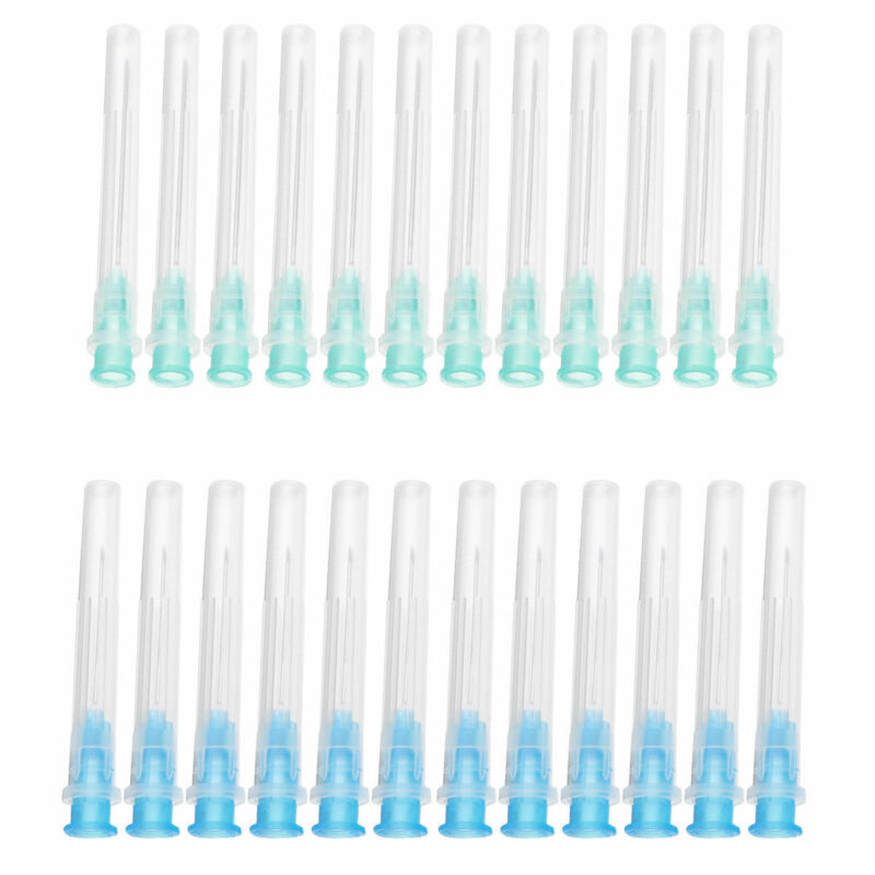 24PCS Industrial Injection needles 12PCS 1.25 inch blue 23G needles and 12PCS 1.5 inch 21G green needles
