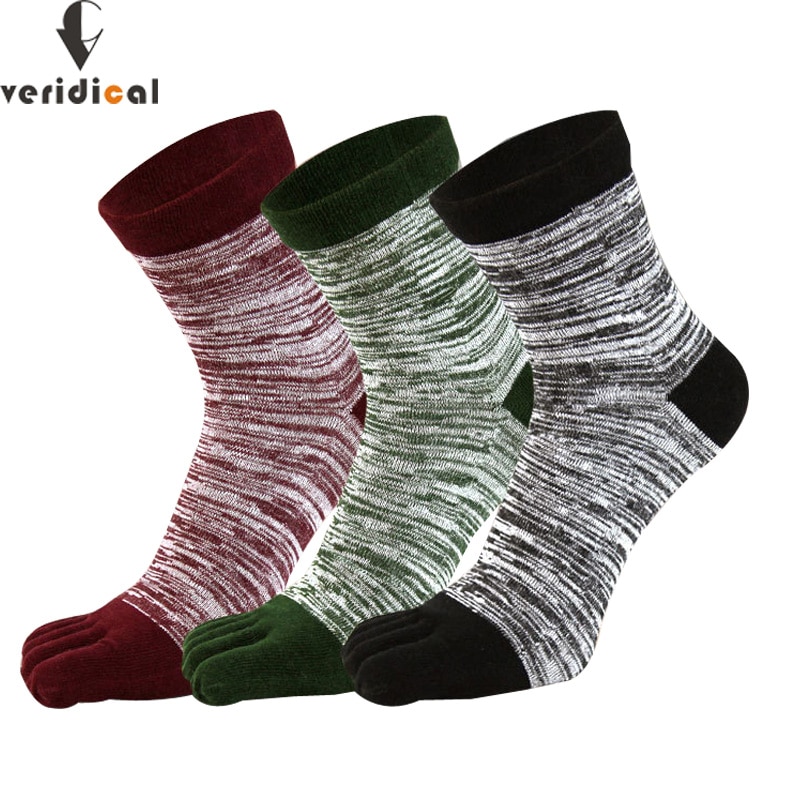 Bright Color Man Short Five Finger Socks Cotton Street Fashion Young Casual Husbands,Fathers Harajuku Happy Socks With Toes 